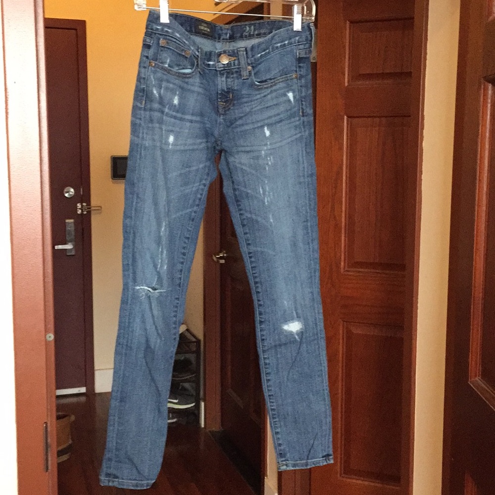 J.Crew toothpick distressed jeans
